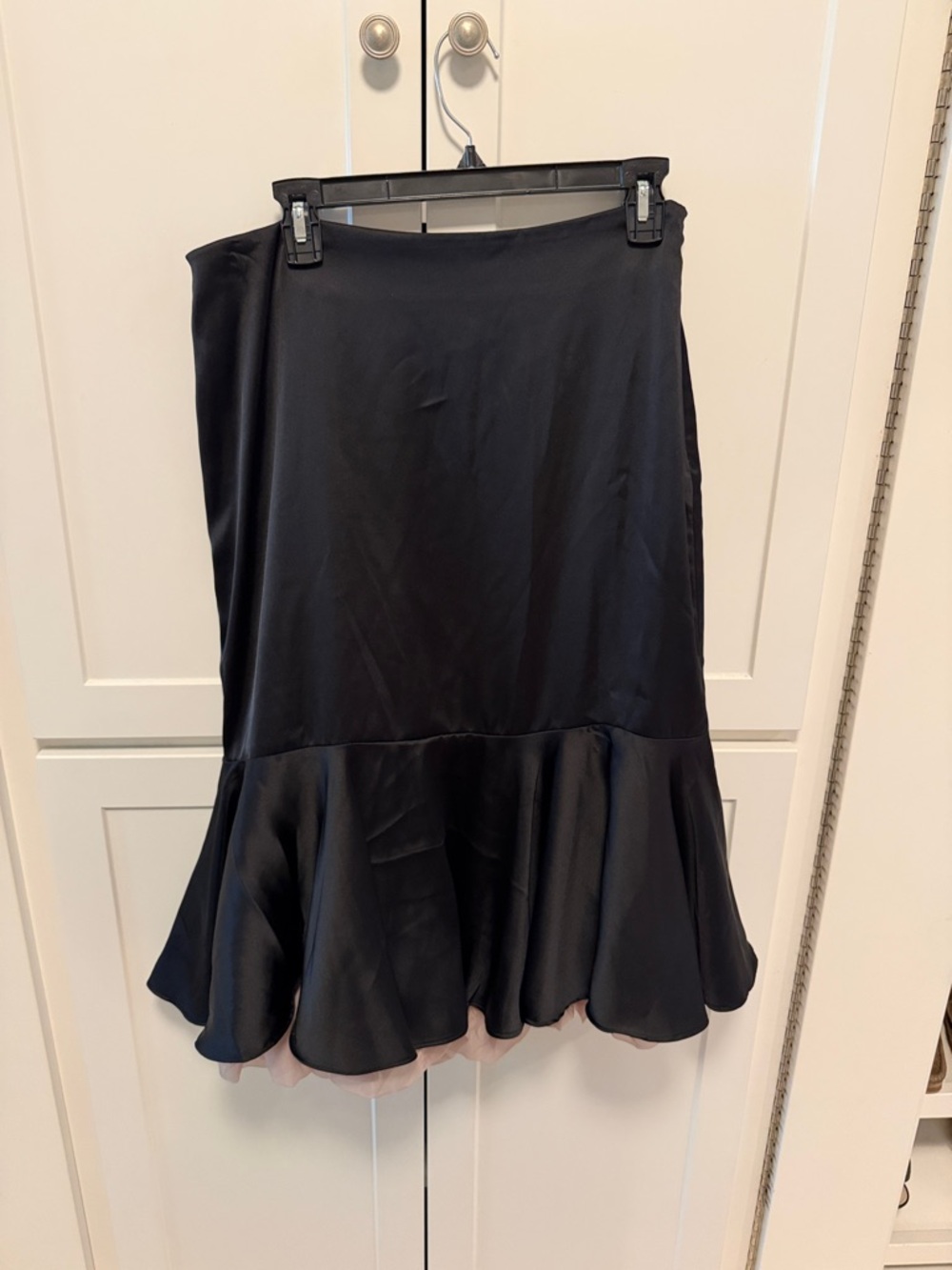 Anthropologie Black A-Line Skirt with Flounced Hem